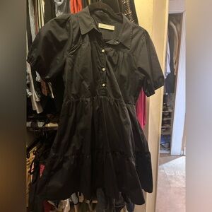 Abercrombie & Fitch Black Tiered Mini Dress